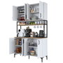 Hanah Home Armario Multiusos Nogal y Blanco